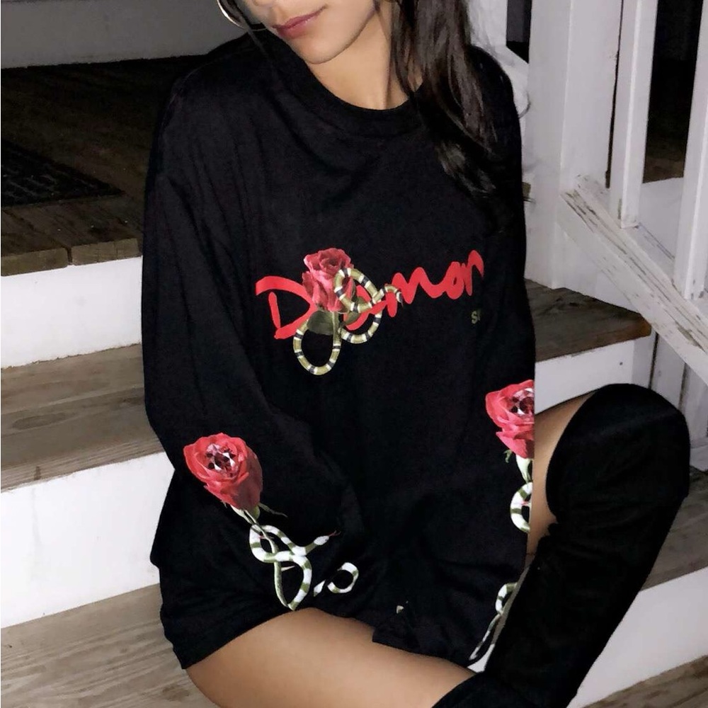 Diamond Supply Co. rose & snake long sleeve shirt
